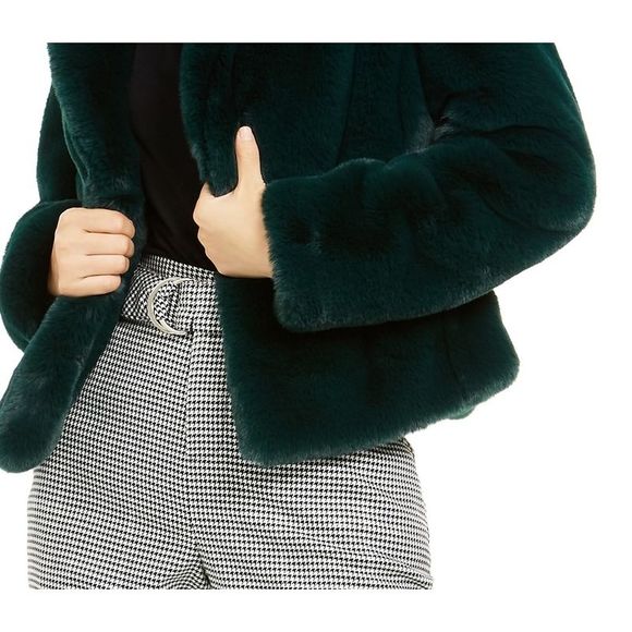 Women's Faux-Fur Coat Hunter Forest by INC International Concepts - Picture 3 of 3